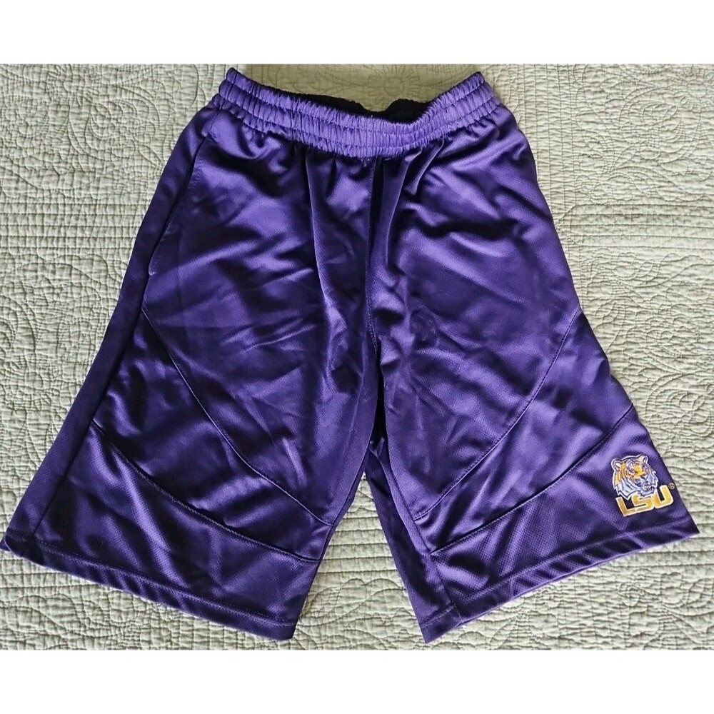 NCAA KA LSU Tigers Shorts Mens Medium Purple Mesh Knights Apparel 10" Inseam